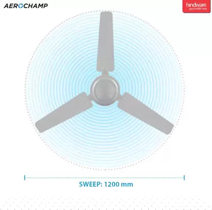 Hindware Aerochamp 1200 mm 3 Blade Ceiling Fan (White, Pack of 1) Hindware Aerochamp 1200 mm 3 Blade Ceiling Fan (White, Pack of 1)